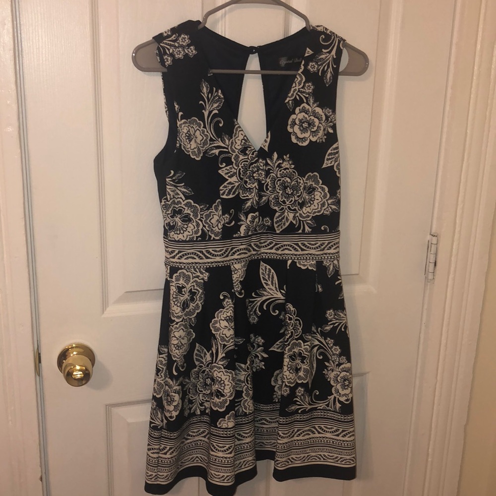 Navy and white dress